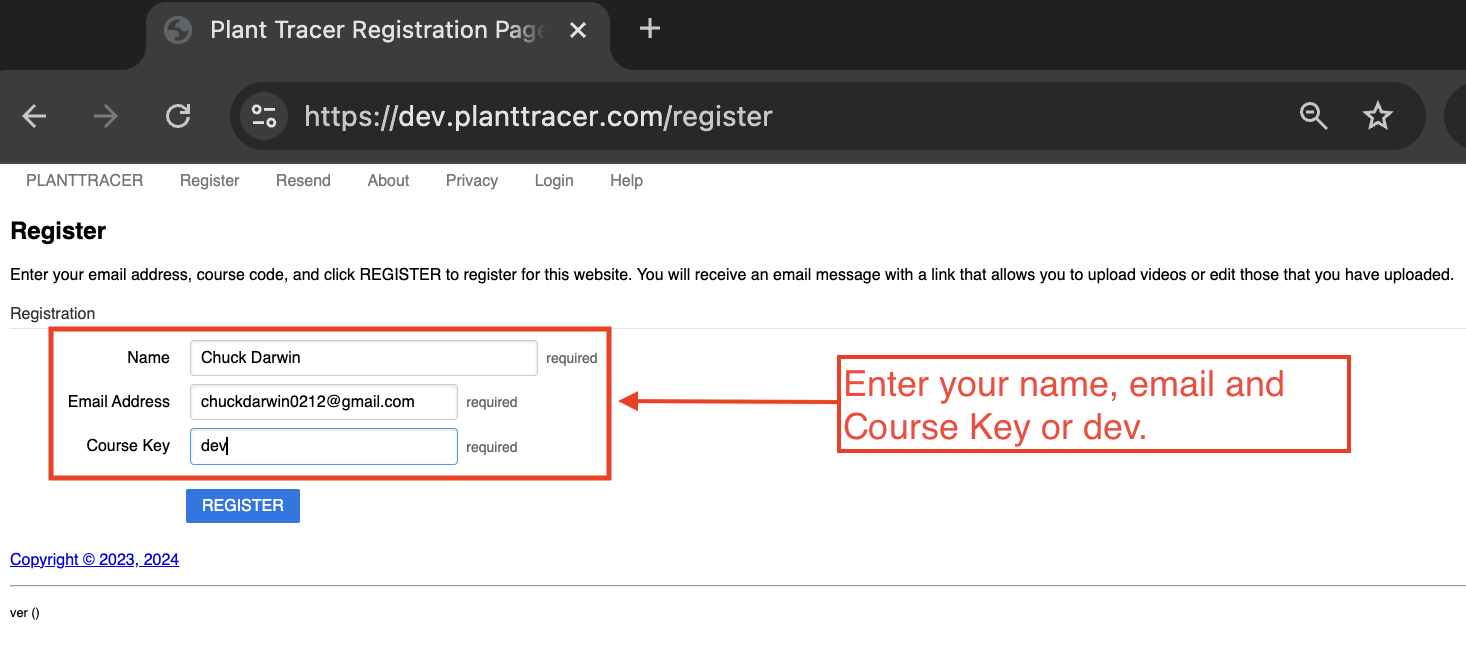 Plant Tracer Registration